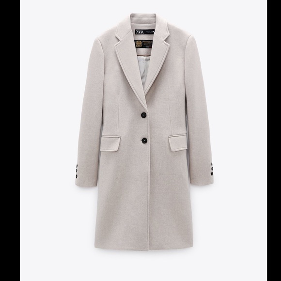 Zara Jackets & Blazers - ZARA STONE MENSWEAR-STYLE COAT - SZ XS